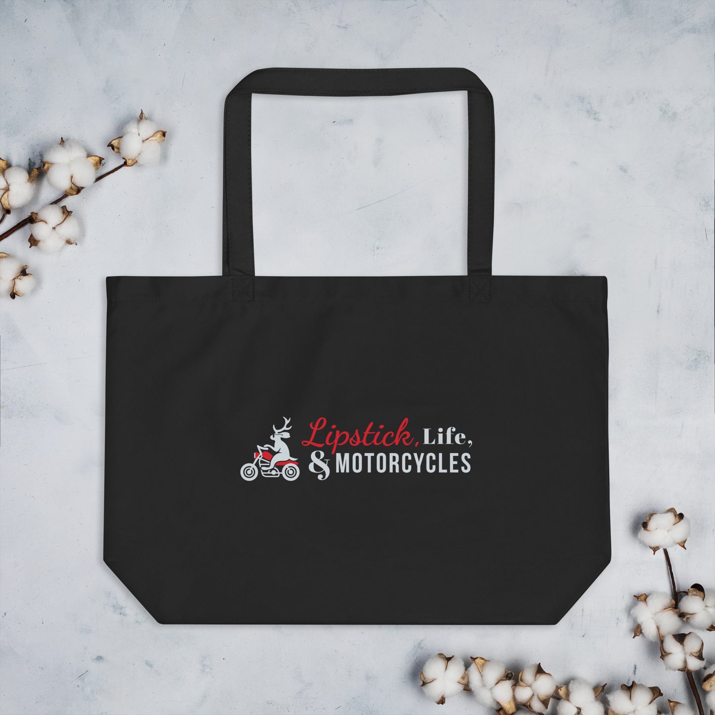 Lipstick, Life & Motorcycles Tote Bag