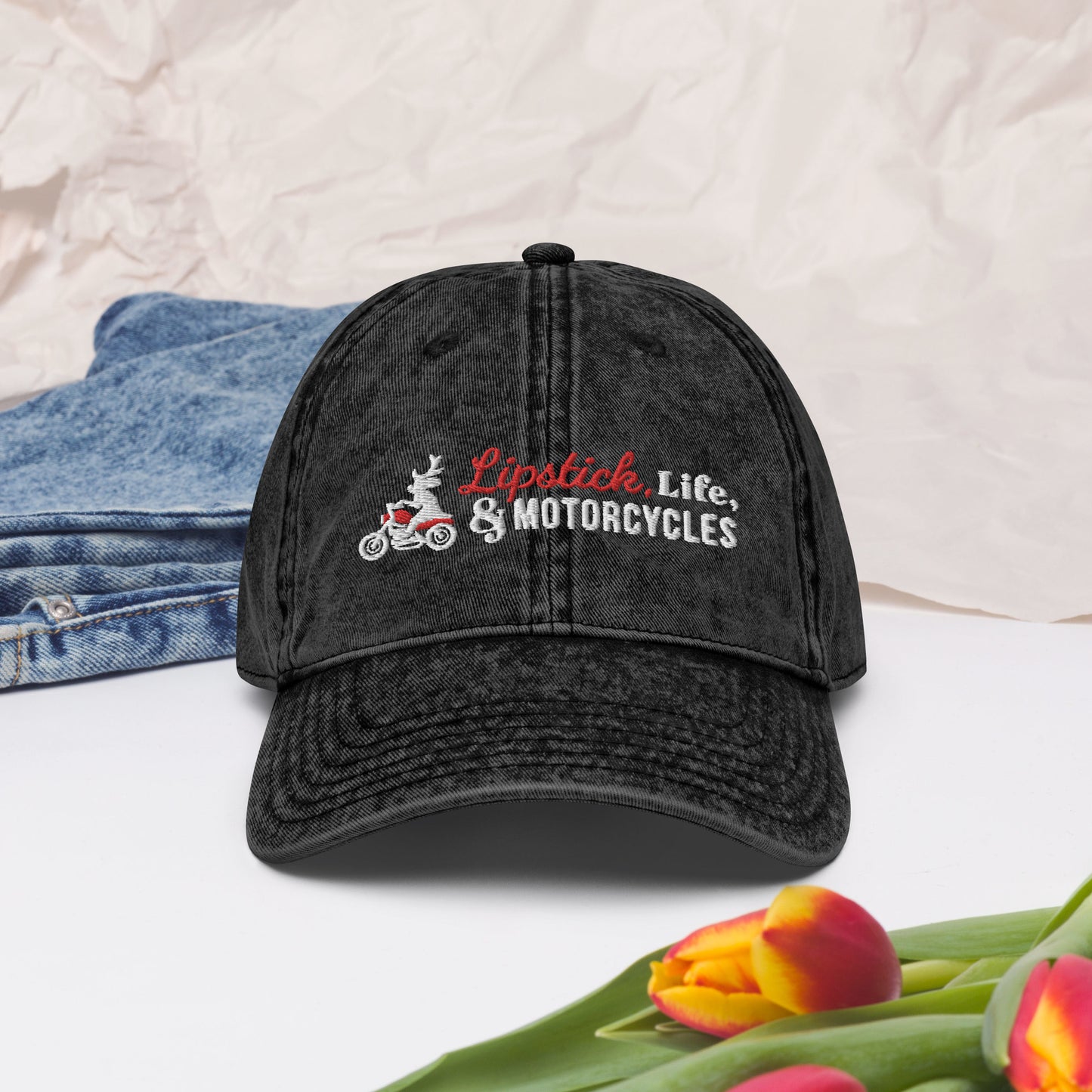 Lipstick, Life & Motorcycles Cap