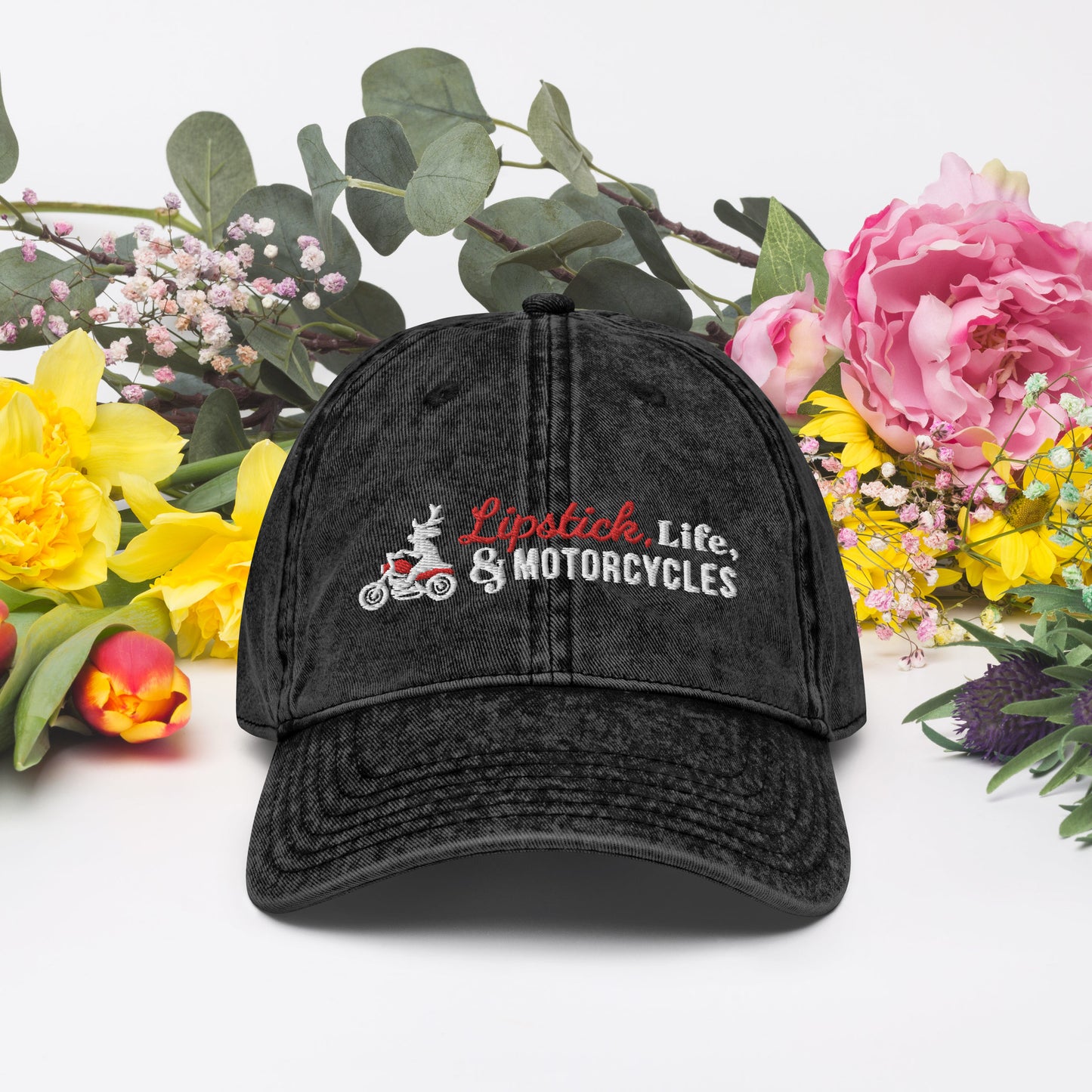 Lipstick, Life & Motorcycles Cap